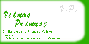 vilmos primusz business card